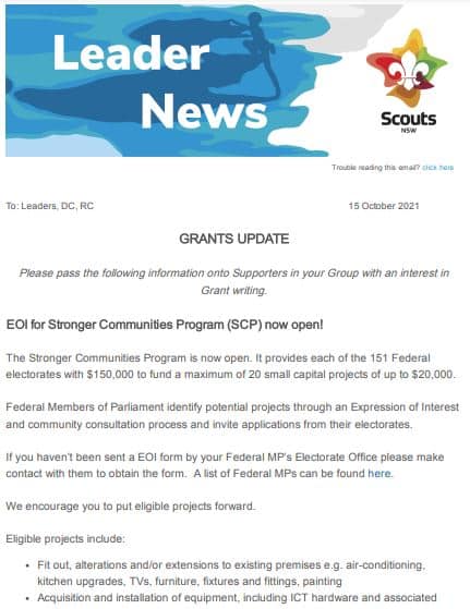 Grants Update - 15 October 2021